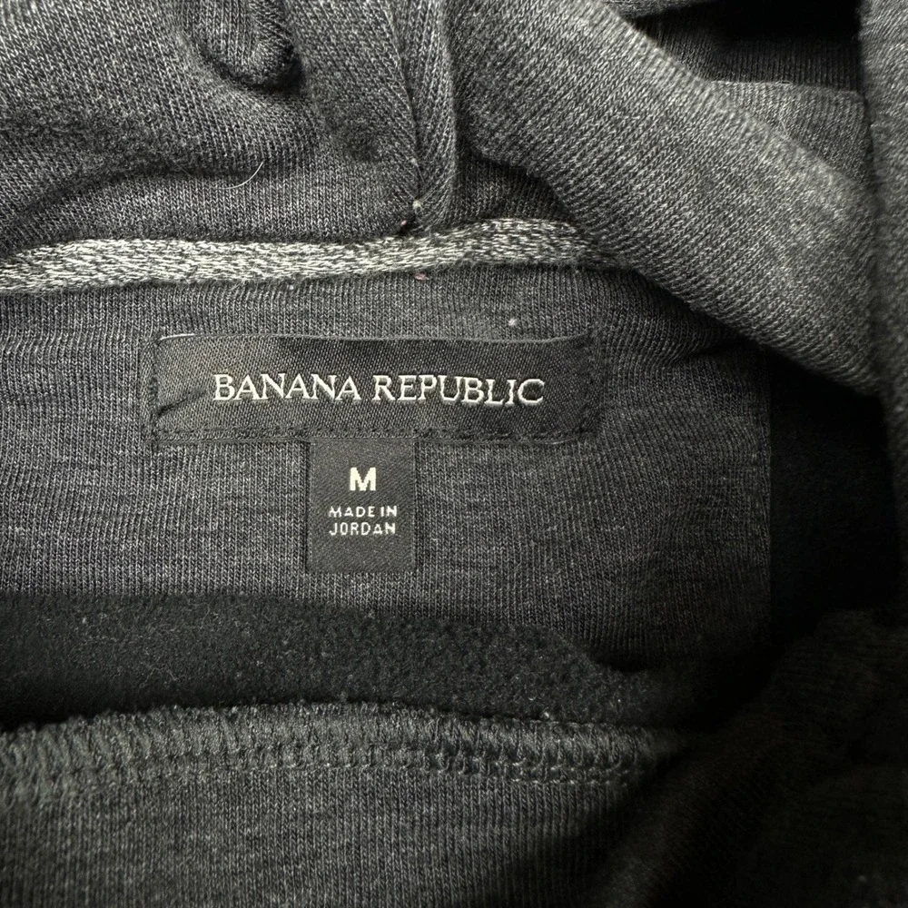 Banana Republic Polartec Hoodie Mens Medium Charcoal Gray Fleece Pullover Warm